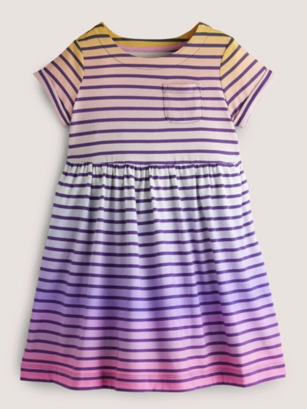 Mini Boden short sleeve striped cotton jersey dress, 3-4Y